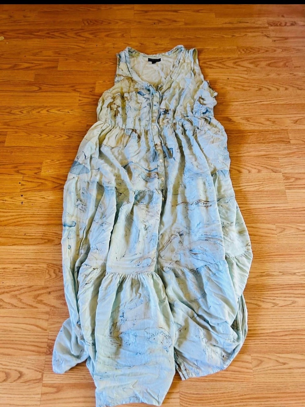 Women’s Marble Swirl Pattern  Maxi Dress s 14